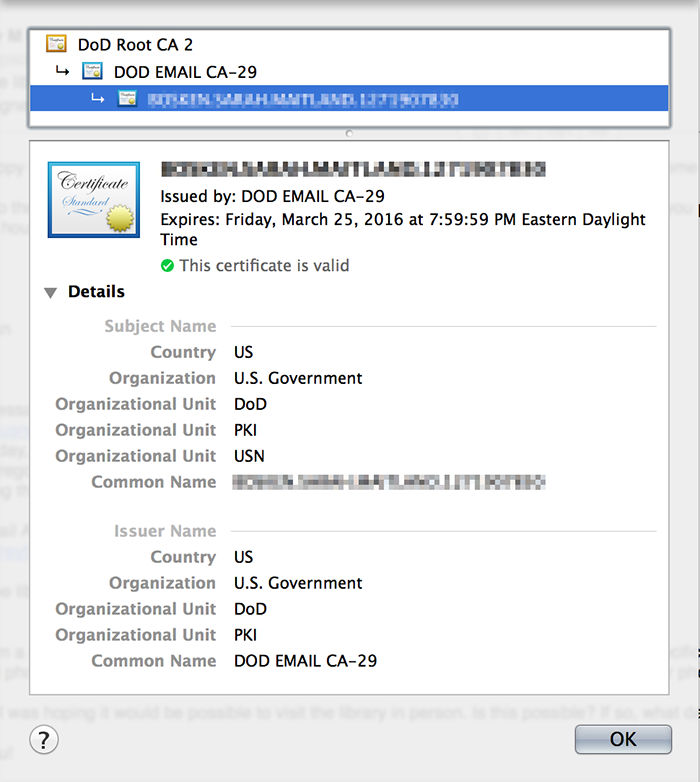 DOD Email Certificate Jeff Thompson
